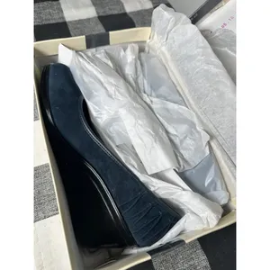 New Size 8 M Kate Ann Leah Mid‎ Wedge Pump Comfort Shoe Pleated Suede Blue thumbnail 3