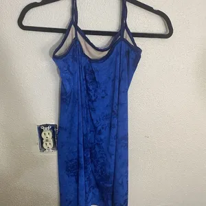 Dansco Blue Tie-Dye Dance Costume Leotard Tank Top Made In USA Adult MA thumbnail 2