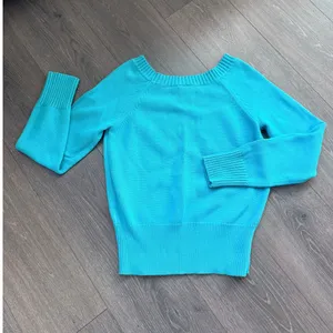 Lacoste Boat Neck Jumper Teal Blue‎ Size 42 US Small EUC Babydoll Fall Autumn thumbnail 3