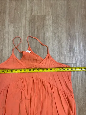 Everly Bright Orange V-Neck Tiered Spaghetti Strap Camisole thumbnail 5