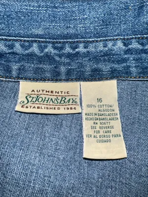 St. John's Bay Blue Denim Short Sleeve Button-Front Dress Size 16 0914262 thumbnail 3
