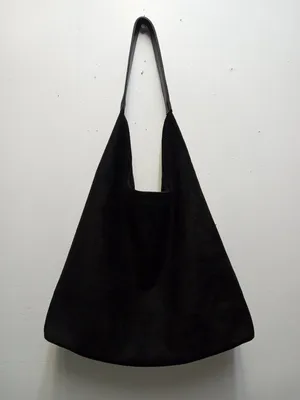 12"x 16" Faux Suede Hobo Bag w/inner Pouch Retro Shoulder Tote thumbnail 1