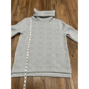 J.Crew Mock Neck Gray Plaid Pullover Sweater Top Women’s‎ Size S thumbnail 5