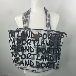 Robin Ruth Tote with zipper Portland black and white thumbnail 1