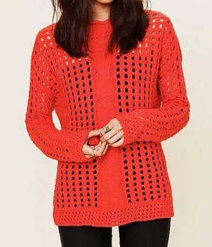 Free People Basket Weave Sweater thumbnail 1
