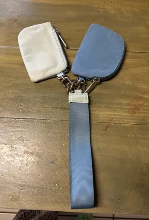 Lululemon Powder Blue / Utility Blue Dual Pouch Wristlet. In GUC! Well loved with untreated stains. thumbnail 2