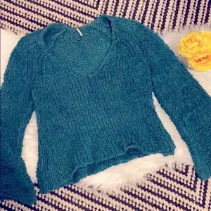 Free people bell sleeve loose cable knit sweater thumbnail 1