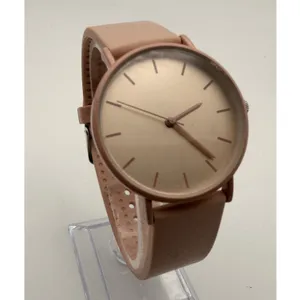 Stylish Pink Minimalist Women's Watch with Silicone Band, Working thumbnail 6