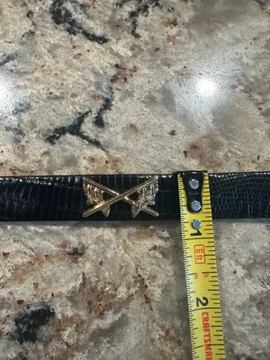 Women’s Golf Belt Sz Large LB Belt Company Lizard Italian Leather Black Sz L thumbnail 6