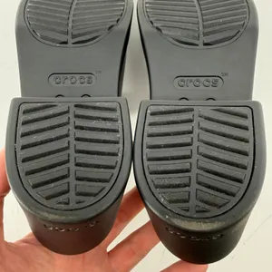 Crocs Brooklyn Slide Block High Shine Heel Sandals Black Women 7 Chunky Y2K thumbnail 8