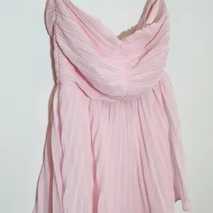 Lulus Pink Tiered Strapless Maxi Dress NWT Size XS Pink Wedding Guest Dress thumbnail 3