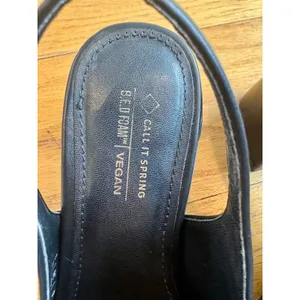 Call It Spring Linnette Black Horsebit Slingback Loafer Heels Size 6 thumbnail 6