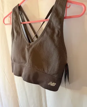New Balance Strappy Seamless Sports Bra - Gray thumbnail 5
