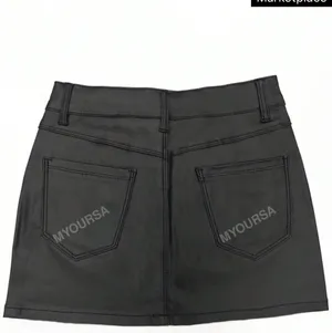 SheIn Black Leather Mini Skirt thumbnail 2