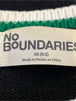 No Boundaries Crew Neck Ugly Christmas Sweater Embellished Santa Black XS thumbnail 5