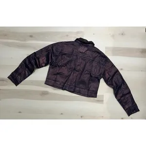 Juicy Couture NWT Women XL Purple Metallic Bronze Cropped Jacket Retro Cool Chic thumbnail 8