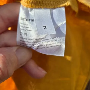 REFORMATION/ linen Tabitha Spagetti Straps Mini dress yellow 2 thumbnail 7