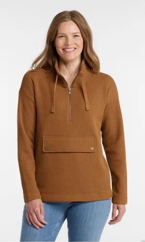 L. L Bean Women's Birchwood Brushed Waffle Anorak Size L thumbnail 1