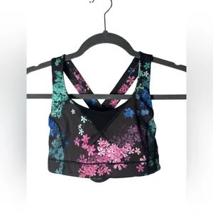 Lululemon In A Flash Bra Size 4 Petal Pop Floral Black Multi‎ thumbnail 3