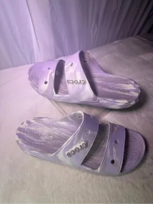 CROCS Kids Marbled Lavender Slide Sandal thumbnail 3