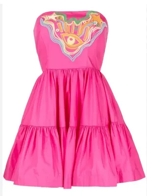 Alemais Celeste Cotton Mini Dress Pink US 2 thumbnail 2
