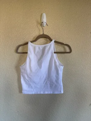 White Tank Crop Top thumbnail 4