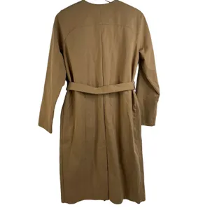 COS women’s Size 34 S Trench Coat Belted Jacket Khaki‎ Long Collarless Pockets thumbnail 2