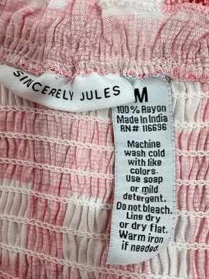 Sincerely Jules Gingham‎ Check Smocked Ruffle Mini Dress Red White Medium Preppy thumbnail 10