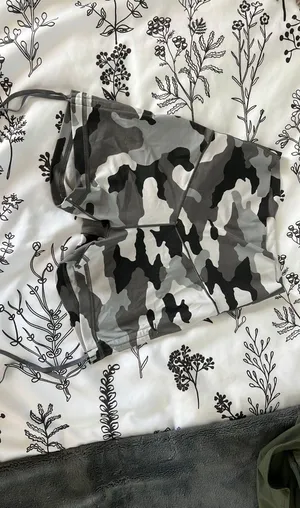 White camo Aerie Biker Shorts thumbnail 1