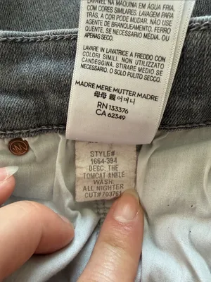 MOTHER The Tomcat Ankle Jeans All Nighter Gray High Rise Straight Size 28 thumbnail 11