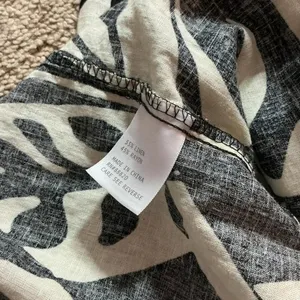 Women's Wide Leg Palazzo Pants M Black Cream Abstract Print Boho Resort Flowy thumbnail 5