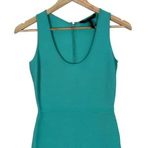 BCBGMAXAZRIA Gisela Mini Bodycon Bandage Dress Aqua Blue Sleeveless Y2K Size S thumbnail 4