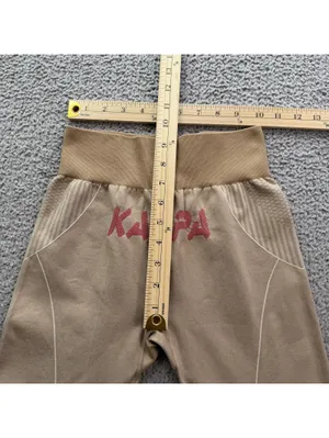Kappa Leggings Womens Small-Medium Tan Beige Athletic Stretch Jogger Pants Y2K thumbnail 3