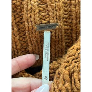 Free People Rust‎ Orange Sweater Vest Cowl Neck Cable Knit Cropped Small thumbnail 5