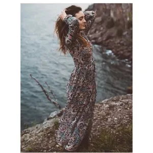 For‎ Love & Lemons Grace Maxi Dress in Nude Floral Size Small thumbnail 2
