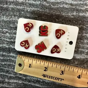 Boutique Kansas City Chiefs Earrings NFL Football KC Jewelry 3 Pairs New thumbnail 5