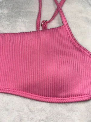 Hollister Pink Ribbed Swim Bikini Set thumbnail 9