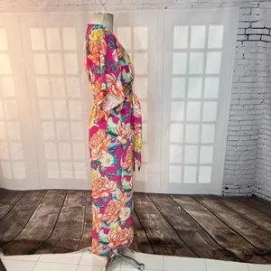 Farm Rio Anthropologie Eulalie pink floral Wide-Leg Jumpsuit size XS thumbnail 8