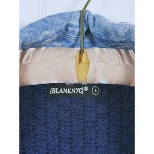 BLANK NYC Chunky Knit Denim Sweater Jacket Womens S Trucker Indie 90s Scandi thumbnail 4