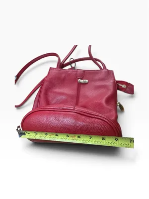 COVETED RETRO ITALIAN LUXE Valentina Cherry Red Leather Shoulder bag thumbnail 8