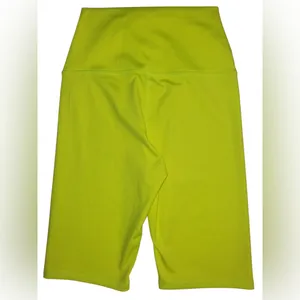 NWT Alice +‎ Olivia AARON NEON YELLOW STRETCH-JERSEY CYCLING SHORTS Size XS thumbnail 3