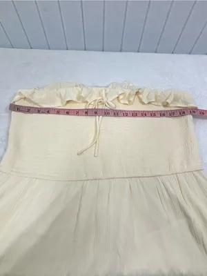 Hollister Cream Smocked Strapless Ruffle Maxi Dress size XXL P thumbnail 9