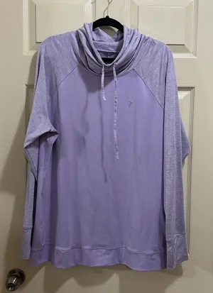 Old Navy cowl neck long sleeve active shirt light purple size XXL thumbnail 1