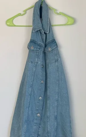 Zara Sky Blue Denim Dress thumbnail 1