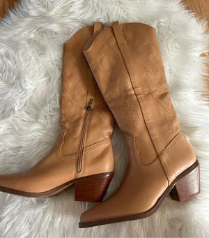 Cozzy girl Cowgirl boots brown up to the knee size 7 thumbnail 1