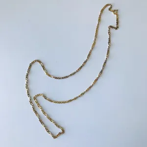 Sterling Silver Gold Tone Twist Chain Necklace, 925 LIRM thumbnail 7