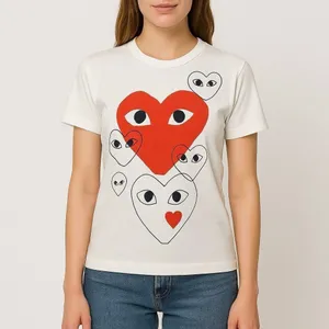 Comme des Garçons PLAY Multi-Heart Graphic Tee White Size M Unisex thumbnail 2