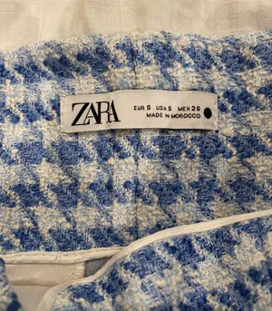 ZARA High Waisted Blue Shorts thumbnail 6