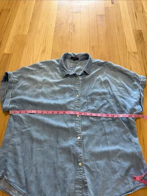 Quince Chambray Tencel Short Sleeve Shirt Sz XL thumbnail 3