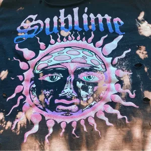 Sublime Bleach-Dye Band Tee | Distressed Grunge Fit thumbnail 5